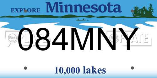 084MNY Minnesota License Plate