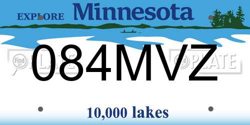084MVZ Minnesota License Plate