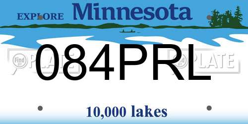 084PRL Minnesota License Plate