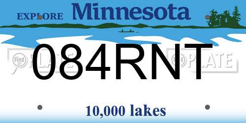 084RNT Minnesota License Plate