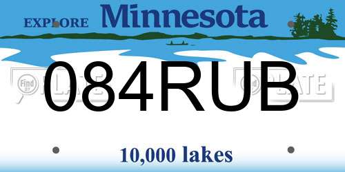 084RUB Minnesota License Plate