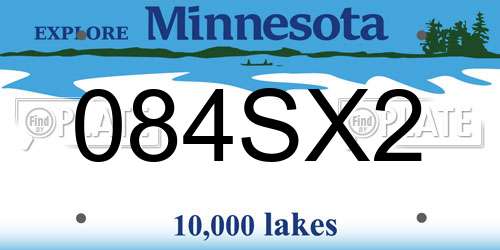084SX2 Minnesota License Plate