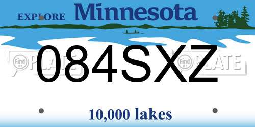 084SXZ Minnesota License Plate