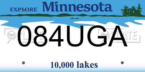 084UGA Minnesota License Plate