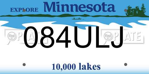 084ULJ Minnesota License Plate