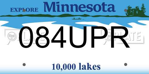 084UPR Minnesota License Plate