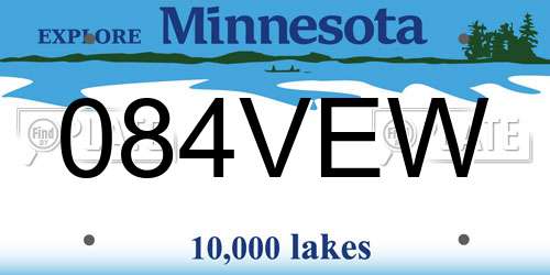 084VEW Minnesota License Plate