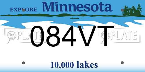 084VT Minnesota License Plate