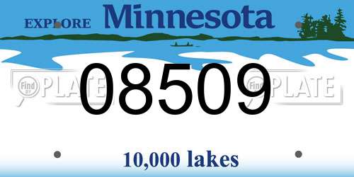 08509 Minnesota License Plate