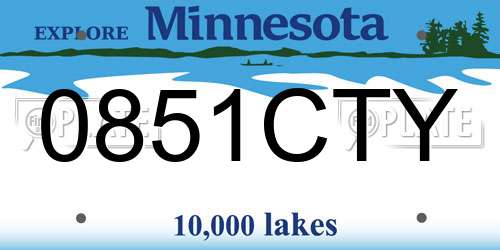 0851CTY Minnesota License Plate
