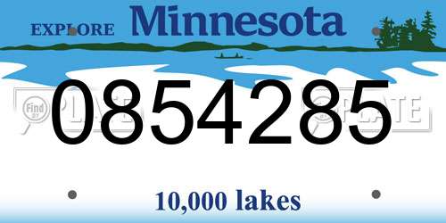 0854285 Minnesota License Plate
