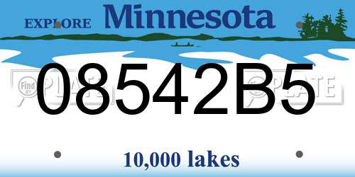 08542B5 Minnesota License Plate