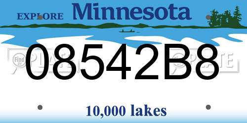 08542B8 Minnesota License Plate
