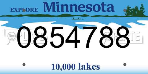 0854788 Minnesota License Plate