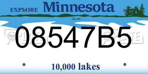 08547B5 Minnesota License Plate