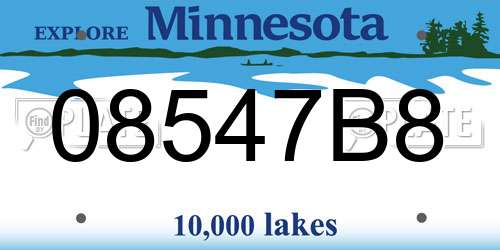 08547B8 Minnesota License Plate
