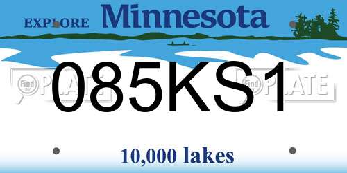 085KS1 Minnesota License Plate