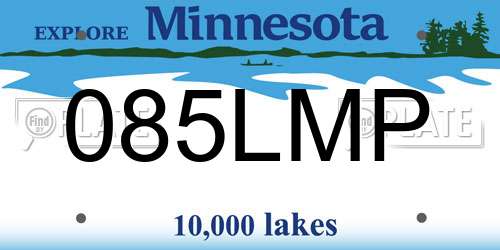 085LMP Minnesota License Plate
