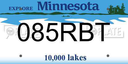 085RBT Minnesota License Plate