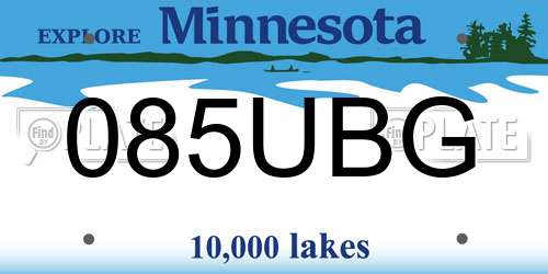 085UBG Minnesota License Plate