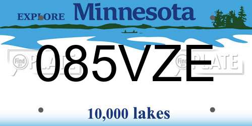 085VZE Minnesota License Plate