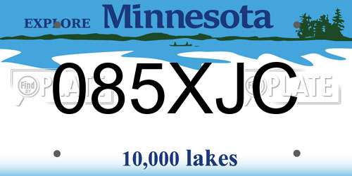 085XJC Minnesota License Plate