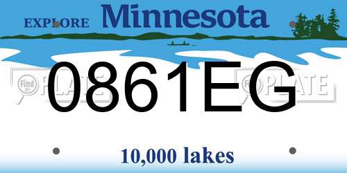 0861EG Minnesota License Plate