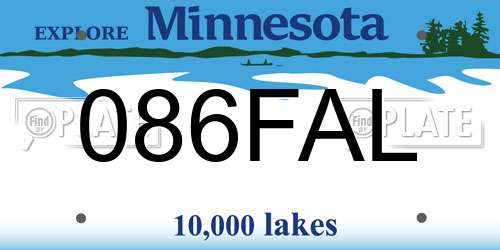 086FAL Minnesota License Plate