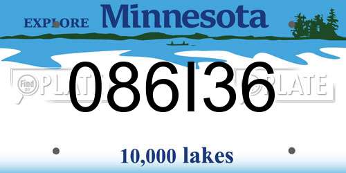 086I36 Minnesota License Plate