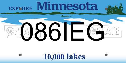 086IEG Minnesota License Plate