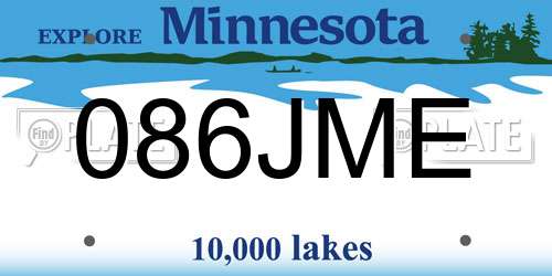 086JME Minnesota License Plate