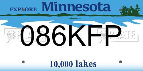 086KFP Minnesota License Plate