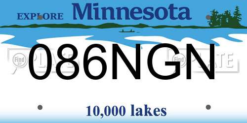 086NGN Minnesota License Plate
