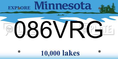 086VRG Minnesota License Plate