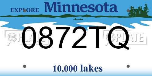 0872TQ Minnesota License Plate