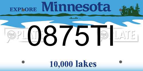 0875TI Minnesota License Plate
