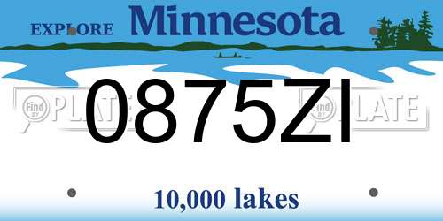 0875ZI Minnesota License Plate