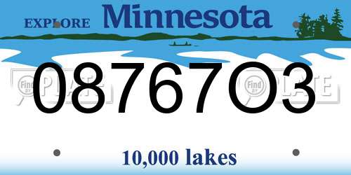 08767O3 Minnesota License Plate