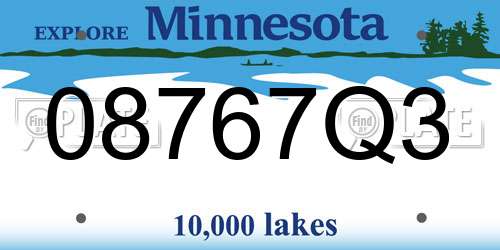 08767Q3 Minnesota License Plate