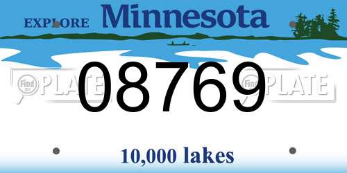 08769 Minnesota License Plate
