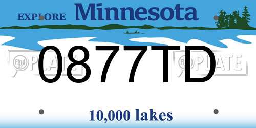 0877TD Minnesota License Plate