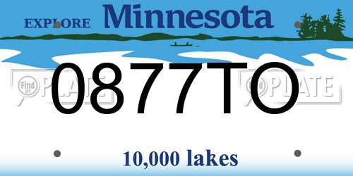 0877TO Minnesota License Plate