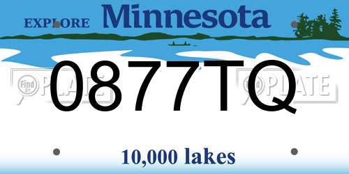 0877TQ Minnesota License Plate