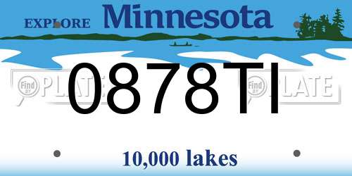 0878TI Minnesota License Plate