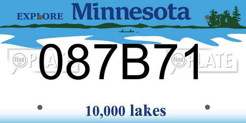 087B71 Minnesota License Plate