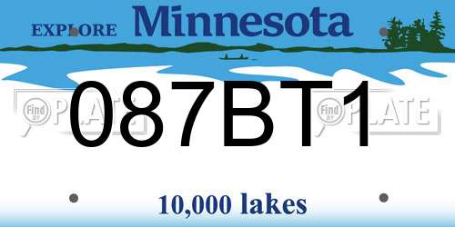 087BT1 Minnesota License Plate