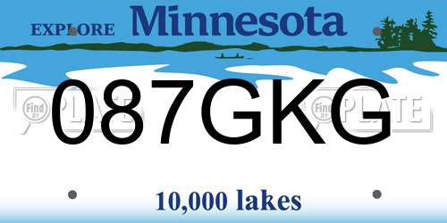 087GKG Minnesota License Plate