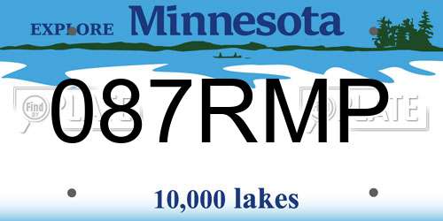 087RMP Minnesota License Plate