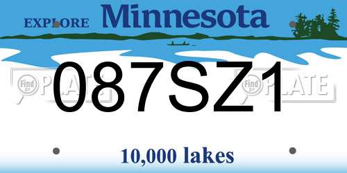 087SZ1 Minnesota License Plate