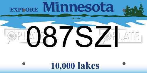 087SZI Minnesota License Plate